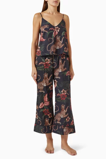 Leopard-print Soleia Cami & Wide-leg Set in Cotton