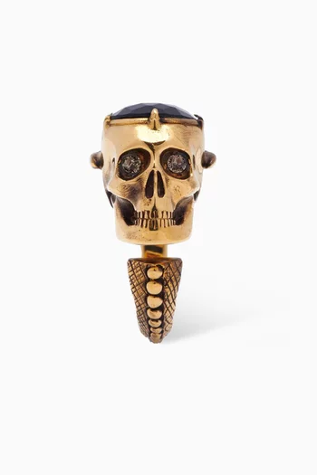 Victorian Crystal Skull Ring in Eco-brass