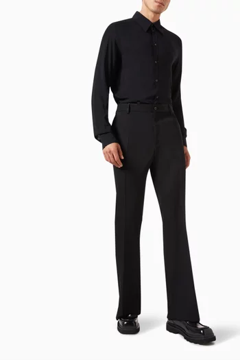 Martini-fit Shirt in Stretch Charmeuse