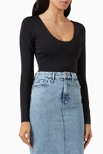 Scoop-neck Bodysuit in Scuba