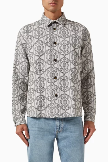 Akira Jacquard Overshirt in Cotton-blend