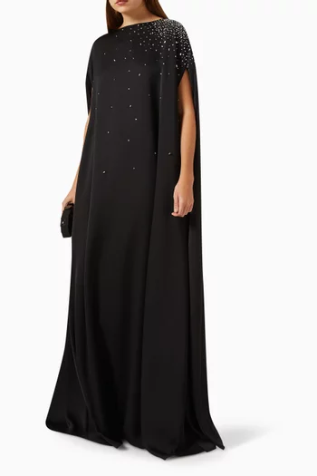 Kikia Embellished Maxi Dress in Crepe-satin