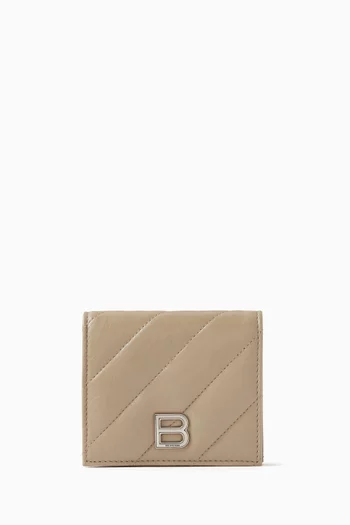 Crush Flap Coin & Card Holder in Quilted Leather