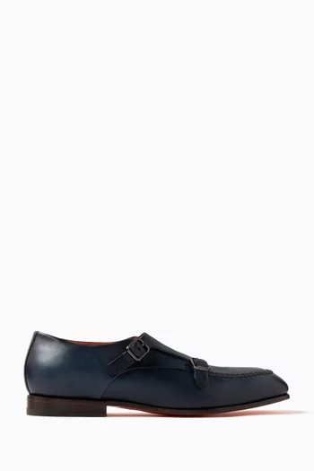 Gurinder Double-buckle Loafers in Leather