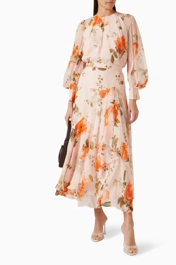 Gathered Neck Blouse in Silk Voile