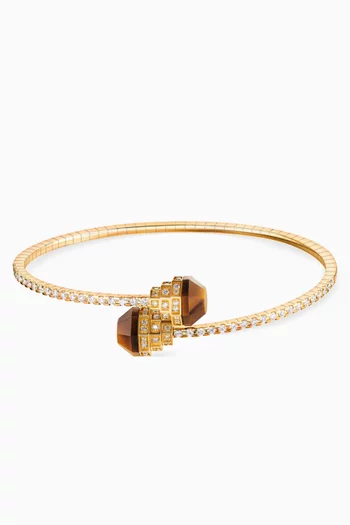 Azm Turath Tiger Eye Bangle in 18kt Gold