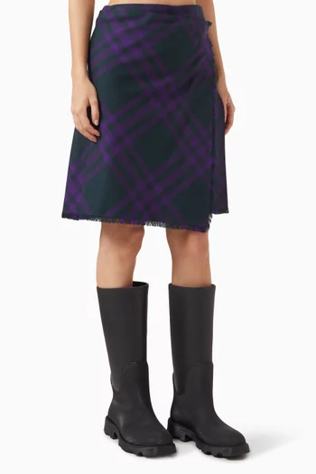 Vintage Check Skirt in Wool
