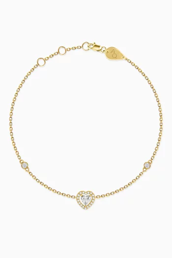 Verona Heart-cut Diamond Anklet in 18kt Gold