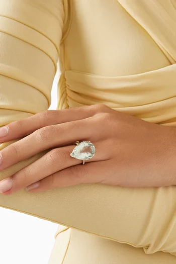 Amethyst Pear Drop Ring in 14kt Yellow Gold