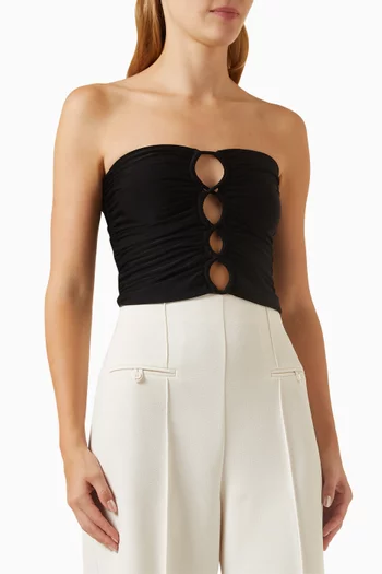 Yvette Lace Up Strapless Top