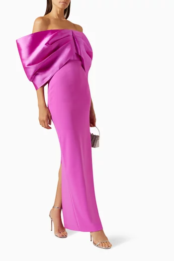 Filippa Maxi Dress in Twill & Crepe-knit