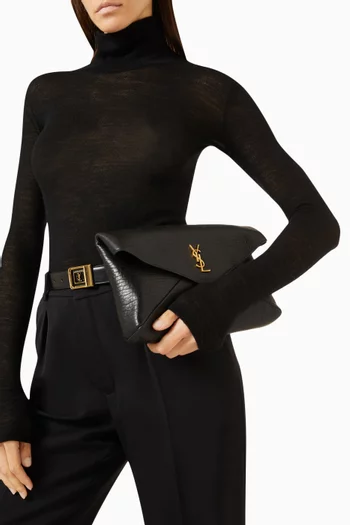 Cassandre Large Envelope Pouch in Smooth Leather