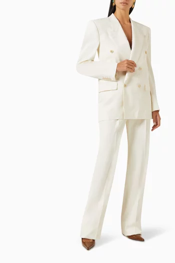 Double-breasted Jacket in Wool Gabardine