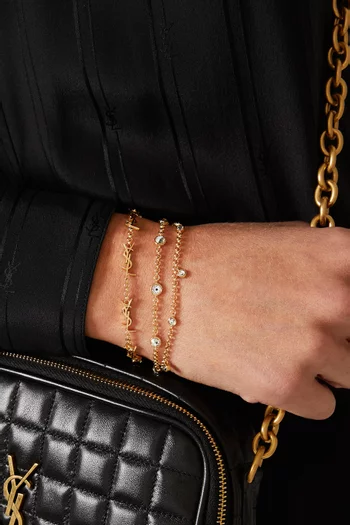 Cassandre Crystal Multi-Chain Bracelet in Brass