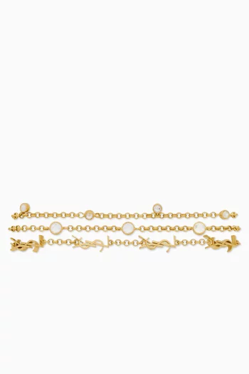 Cassandre Crystal Multi-Chain Bracelet in Brass