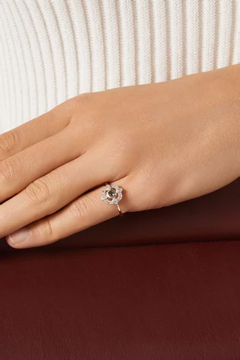 Bettina London Blue Topaz Ring in 9kt Yellow Gold