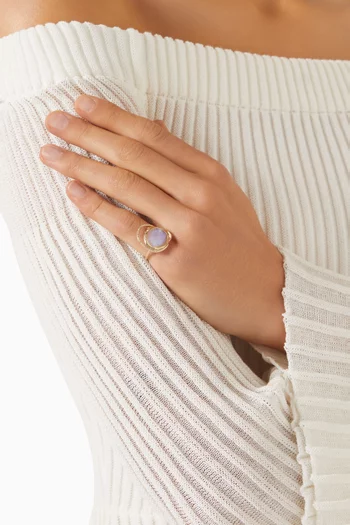 Gaia Moonstone Ring in 9kt Yellow Gold