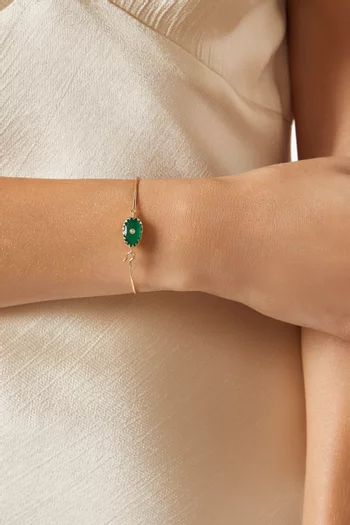 Orso Green Onyx Bracelet in 9kt Yellow Gold