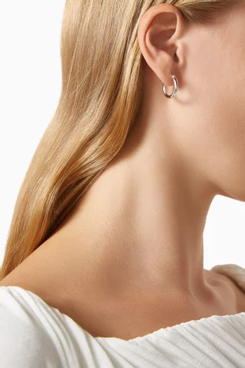 أقراط دائرية صغيرة فضة إسترلينية