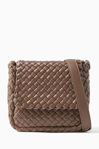 Mini Cobble Shoulder Bag in Intreccio Leather