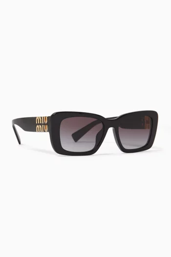 نظارة شمسية بإطار مستطيل أسيتات