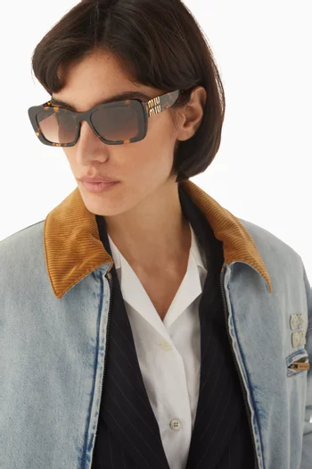 Rectangular Sunglasses in Acetate