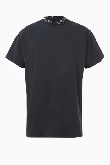 Unisex Oversized Pierced T-shirt in Vintage-jersey