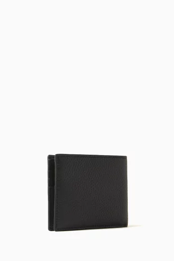 Logo Stripe Bi-fold Wallet in Leather