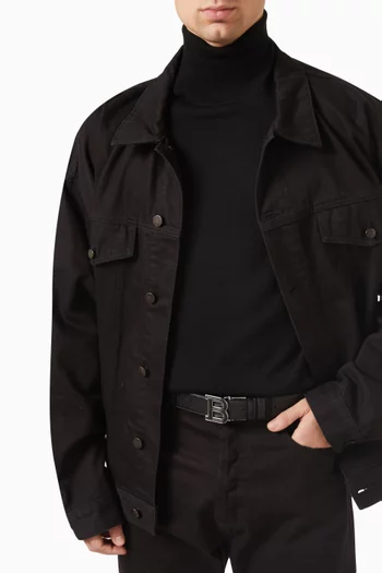 B Logo Reversible Buckle Belt in Leather