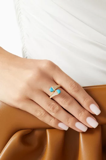 Cleo Diamond & Turquoise Ring in 18kt Gold