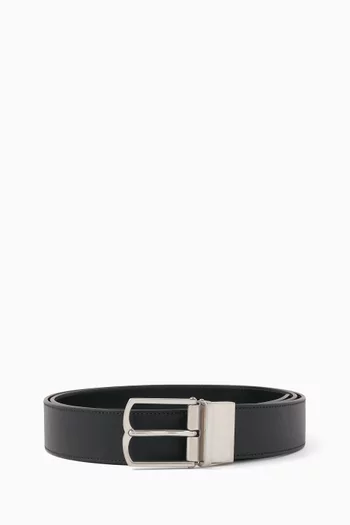 Reversible Country Buckle Belt in Leather