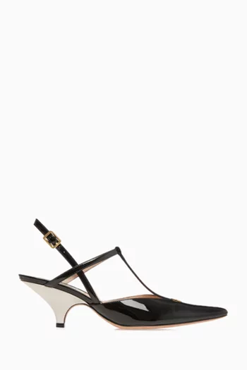 Karline 55 Two-tone Slingback Pumps in Patent-leather