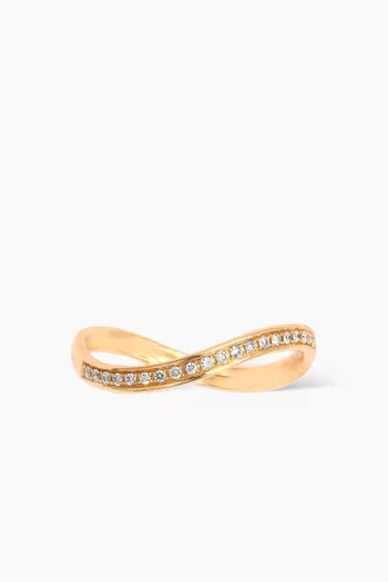 Infinity Diamond Midi Ring in 18k Yellow Gold