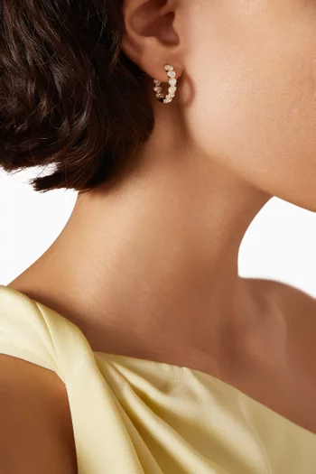 Heart Diamond Hoop Earrings in in 18kt Yellow Gold