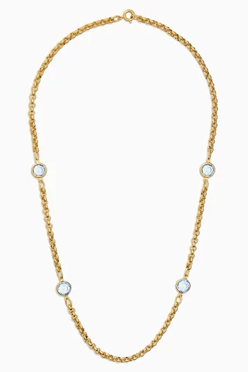 قلادة فينتج مرصعة بأكوامارين صناعي من التسعينيات مجموعة ريديسكفورد