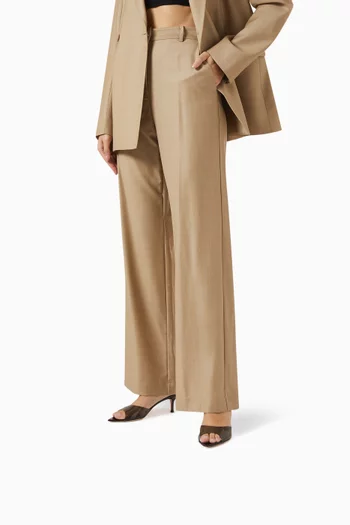 حذاء إيل مفتوح من الخلف جلد بأجزاء شفافة وكعب 55 مم