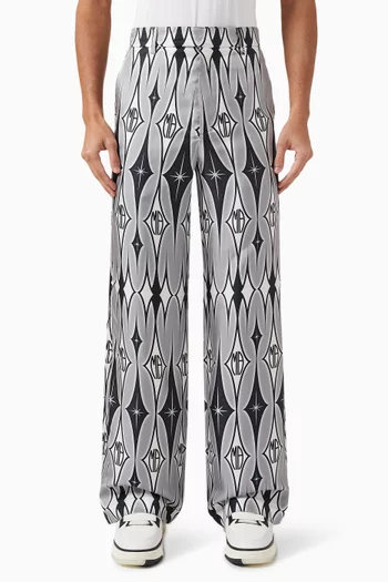 Argyle Tailored Baggy Pants in Silk