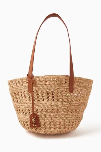 Small Tote Panier Bag in Raffia