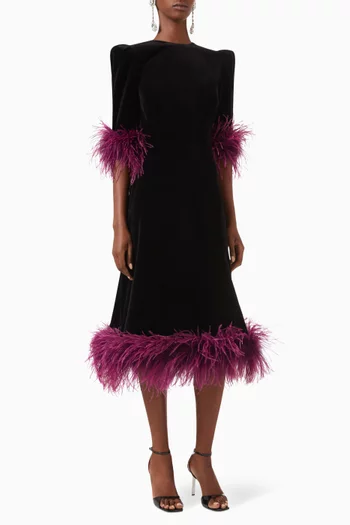 The Feather Falconetti Midi Dress in Velvet