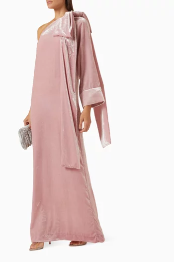 Nel One-shoulder Maxi Dress in Velvet
