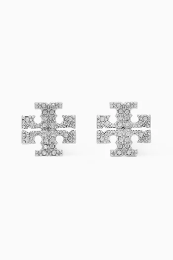 Kira Pavé Crystal Stud Earrings in Metal