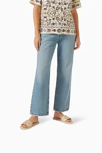 Double T Sport Slides in Padded Leather