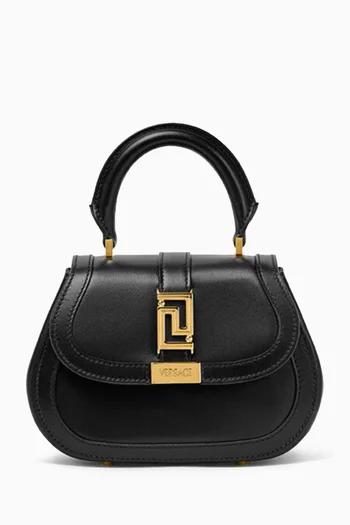 Mini Greca Goddess Top-handle Bag in Leather
