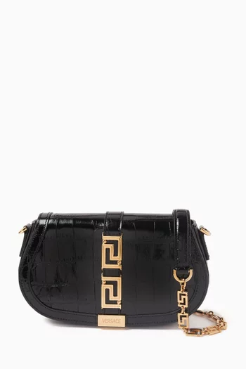 Greca Goddess Shoulder Bag in Smooth Leather