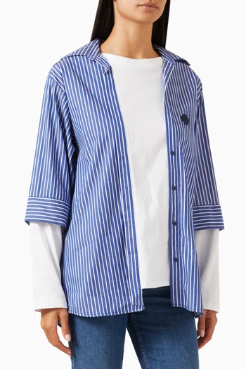 Liago Double-layered Striped Shirt in Organic Cotton