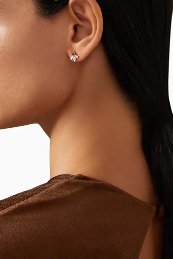 Pixie Wings Diamond & Ruby Stud Earrings in 18kt Gold