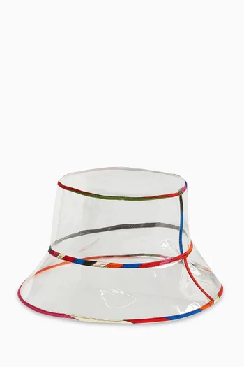 Iride-print Transparent Bucket Hat in PVC