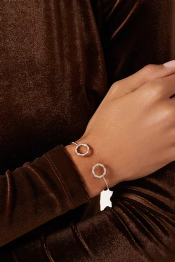 Birwaz Turath Diamond Pavé Open Bangle in 18kt Rose Gold