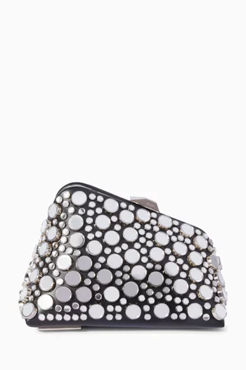 Midnight Mirror-embellished Clutch Bag in Leather