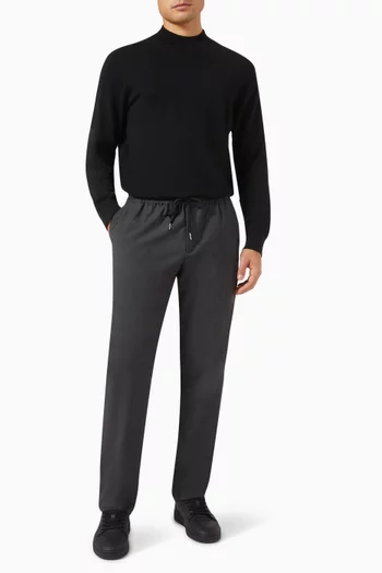 Alpha Drawstring Pants in Wool-blend